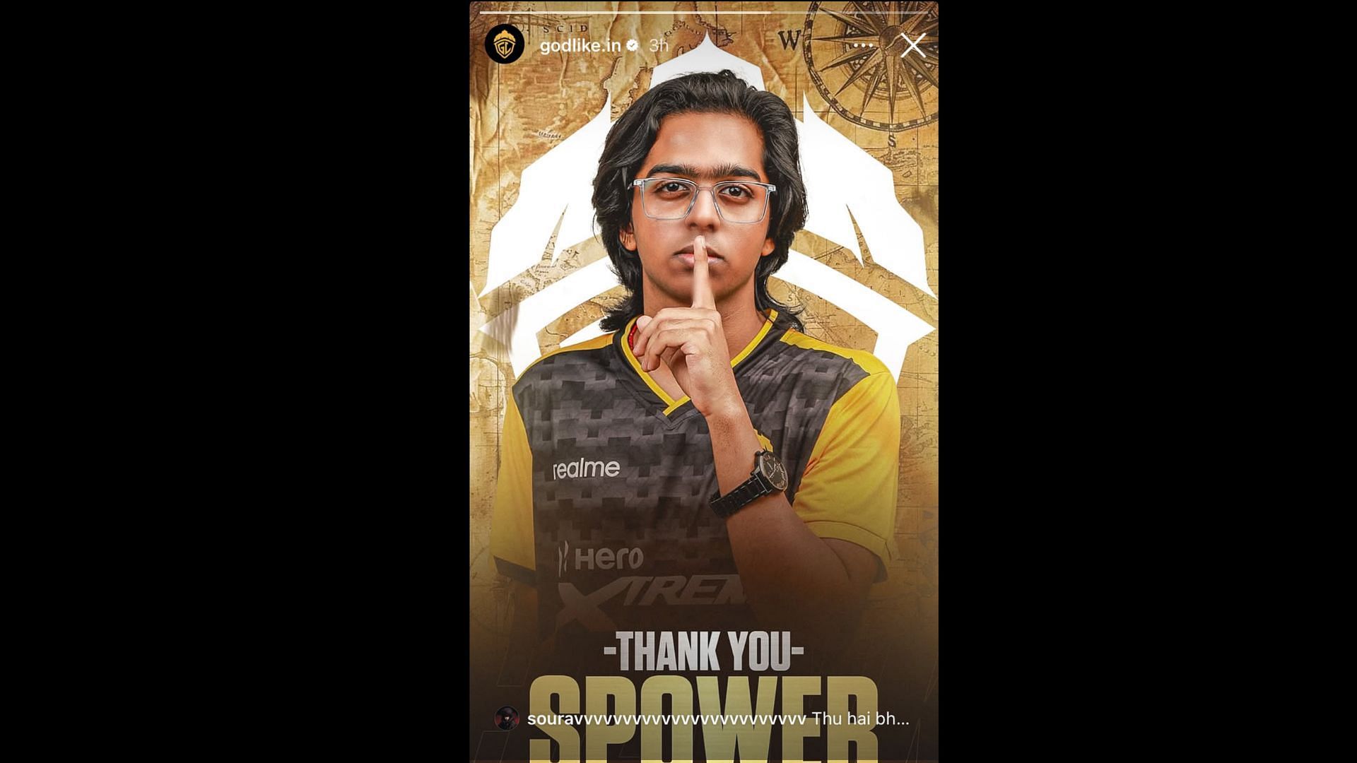 Spower left Team GodLike (Image via Instagram/@godlike.in)